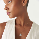 14K Gold Textured Diamond Clover Charm Pendant  Ferkos Fine Jewelry