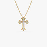 14k Pave Setting Gothic Diamond Cross 14K Gold Ferkos Fine Jewelry