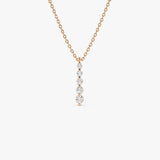 14k Gold Diamond Bar Necklace 14K Rose Gold Ferkos Fine Jewelry