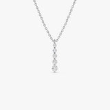 14k Gold Diamond Bar Necklace 14K White Gold Ferkos Fine Jewelry