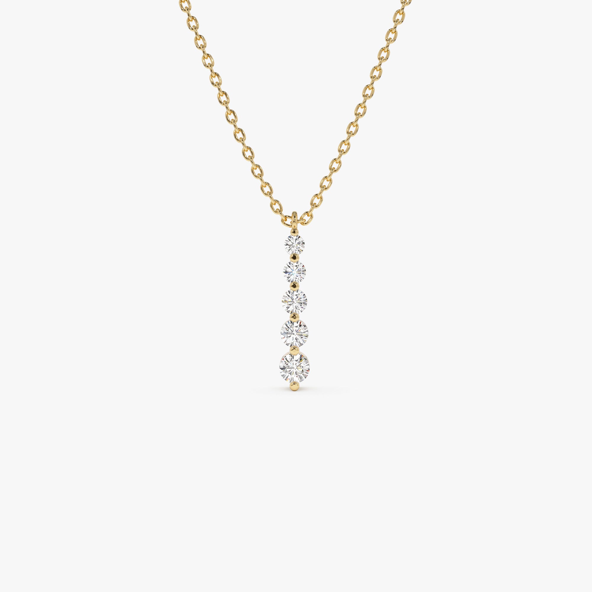14k Gold Diamond Bar Necklace 14K Gold Ferkos Fine Jewelry