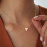 14K Diamond Puffed Heart Love Necklace  Ferkos Fine Jewelry