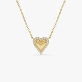 14K Diamond Puffed Heart Love Necklace 14K Gold Ferkos Fine Jewelry