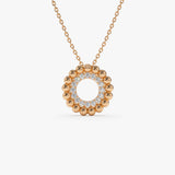 14k Beaded Diamond Circle Necklace 14K Rose Gold Ferkos Fine Jewelry
