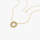 14k Beaded Diamond Circle Necklace  Ferkos Fine Jewelry