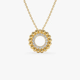 14k Beaded Diamond Circle Necklace 14K Gold Ferkos Fine Jewelry