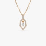 14k Marquise Shape Dangle Diamond Necklace 14K Rose Gold Ferkos Fine Jewelry