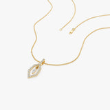 14k Marquise Shape Dangle Diamond Necklace  Ferkos Fine Jewelry