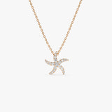 14k Gold Diamond Starfish Charm Pendant 14K Rose Gold Ferkos Fine Jewelry