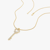 14k Diamond Heart-Key Pendant Necklace  Ferkos Fine Jewelry