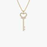 14k Diamond Heart-Key Pendant Necklace 14K Gold Ferkos Fine Jewelry