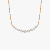 14K Shared Prong Curved Diamond Necklace 14K Rose Gold Ferkos Fine Jewelry