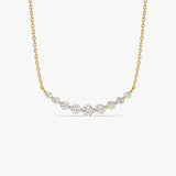 14K Shared Prong Curved Diamond Necklace 14K Gold Ferkos Fine Jewelry