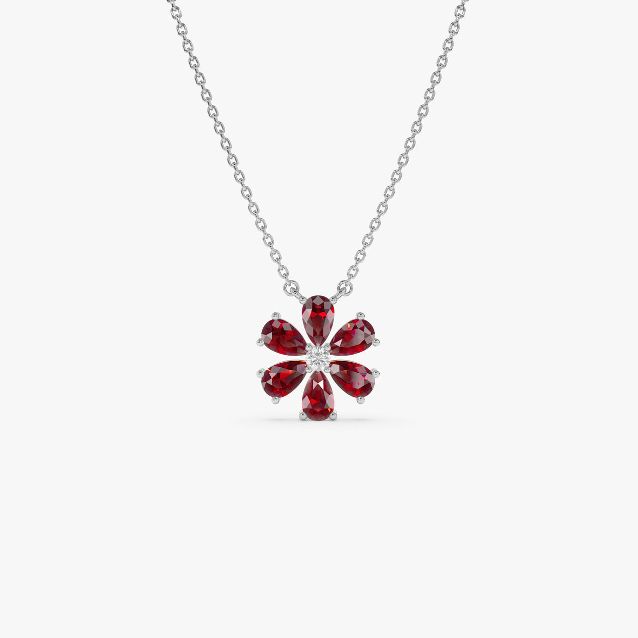 14K Gold Garnet Flower Necklace – Ferkos Fine Jewelry