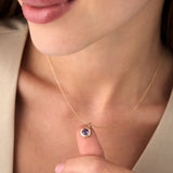 14K Prong Setting Round Amethyst Charm Necklace Ferkos Fine Jewelry