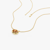 14K Prong Setting Oval Shaped Citrine Necklace Ferkos Fine Jewelry