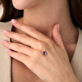14K Cushion Cut Amethyst with Diamond Bail Ferkos Fine Jewelry