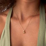 14K Cushion Cut Citrine with Diamond Bail Ferkos Fine Jewelry