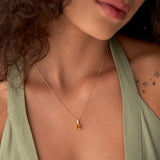 14K Cushion Cut Citrine with Diamond Bail Ferkos Fine Jewelry