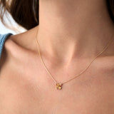 14K Four Leaf Citrine Clover Necklace Ferkos Fine Jewelry
