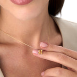 14K Four Leaf Citrine Clover Necklace Ferkos Fine Jewelry