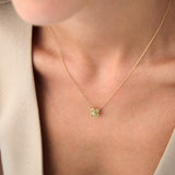 14K Four Leaf Peridot Clover Necklace Ferkos Fine Jewelry