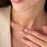 14K Four Leaf Peridot Clover Necklace Ferkos Fine Jewelry