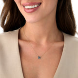 14K Four Leaf London Blue Topaz Clover Necklace Ferkos Fine Jewelry