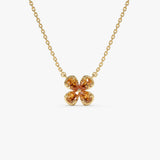 14K Four Leaf Citrine Clover Necklace 14k Gold Ferkos Fine Jewelry