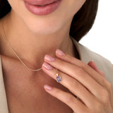 14K Emerald Cut Amethyst Vertical Bezel Setting Pendant Ferkos Fine Jewelry