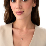 14K Emerald Cut Amethyst Vertical Bezel Setting Pendant Ferkos Fine Jewelry