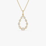 14k Elegant Diamond Pear Shape Necklace 14k Gold Ferkos Fine Jewelry