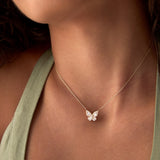 14k Baguette Diamond Butterfly Necklace Ferkos Fine Jewelry