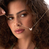 14k Baguette Diamond Butterfly Necklace Ferkos Fine Jewelry