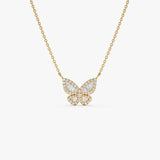 14k Baguette Diamond Butterfly Necklace 14k Gold Ferkos Fine Jewelry