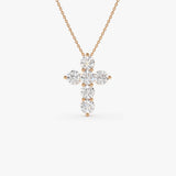 3.00 ctw 14k Prong Setting Round Brilliant Shape Lab Grown Diamond Cross - Isra Ferkos Fine Jewelry