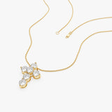 3.00 ctw 14k Prong Setting Round Brilliant Shape Lab Grown Diamond Cross - Isra Ferkos Fine Jewelry