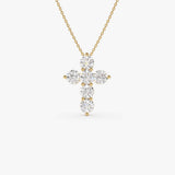 3.00 ctw 14k Prong Setting Round Brilliant Shape Lab Grown Diamond Cross - Isra 14k Gold Ferkos Fine Jewelry