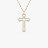 14k Gold Pavé Diamond Cross Pendant Necklace 14k Gold Ferkos Fine Jewelry