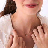 14K Gold Diamond Initial Pendant on a Bail Ferkos Fine Jewelry