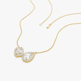 1.55 ctw Lab Grown Pear & Emerald Cut Toi et Moir Halo Setting Necklace - Sanaa Ferkos Fine Jewelry