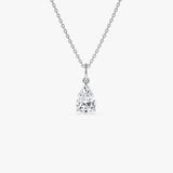 1.00 Ctw 14k Pear Shaped Lab Grown Diamond Classic Charm Necklace - Rita 14k White Gold Ferkos Fine Jewelry