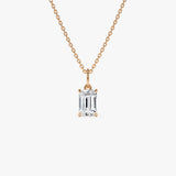 1.00 Ctw 14k Emerald Cut Lab Grown Diamond Classic Charm Necklace - Rina Ferkos Fine Jewelry