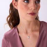 1.25 Ctw 14k Emerald Cut Lab Grown Diamond Cross Necklace - Addison Ferkos Fine Jewelry