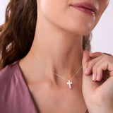 1.25 Ctw 14k Emerald Cut Lab Grown Diamond Cross Necklace - Addison Ferkos Fine Jewelry