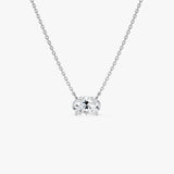 1.00 Ctw 14k Prong Setting Oval Shape Lab Grown Diamond Solitaire Necklace - Mara 14K White Gold Ferkos Fine Jewelry