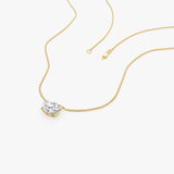 1.00 Ctw 14k Prong Setting Oval Shape Lab Grown Diamond Solitaire Necklace - Mara Ferkos Fine Jewelry
