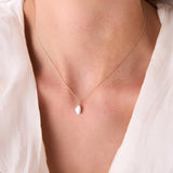 1.00 Ctw 14k Oval Shaped Lab Grown Diamond Classic Charm Necklace - Elda Ferkos Fine Jewelry