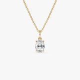 1.00 Ctw 14k Oval Shaped Lab Grown Diamond Classic Charm Necklace - Elda 14k Gold Ferkos Fine Jewelry