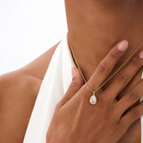 1.25ctw 14k Pear Shaped Halo Setting Lab Grown Diamond Necklace - Liana Ferkos Fine Jewelry